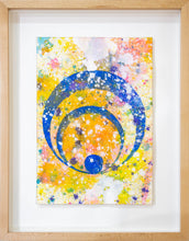 Load image into Gallery viewer, J. Steven Manolis, Concentric 2014.04, Framed, watercolor painting on paper, 10.25 x 7 inches, geometric abstraction, framed Abstract expressionism art for sale at Manolis Projects Art Gallery, Miami, Fl
