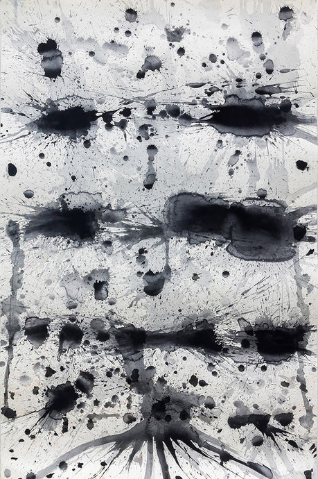 J. Steven Manolis, Black & White, 2014, 60 x 40 inches, 2014.01, Large Black and White Wall Art, Abstract expressionism art for sale at Manolis Projects Art Gallery, Miami, Fl