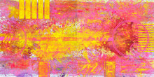 Load image into Gallery viewer, J. Steven Manolis, Biscayne Bay (Sunrise) 2019, Acrylic and Latex enamel on canvas, 48 x 96 inches, pink abstract art
