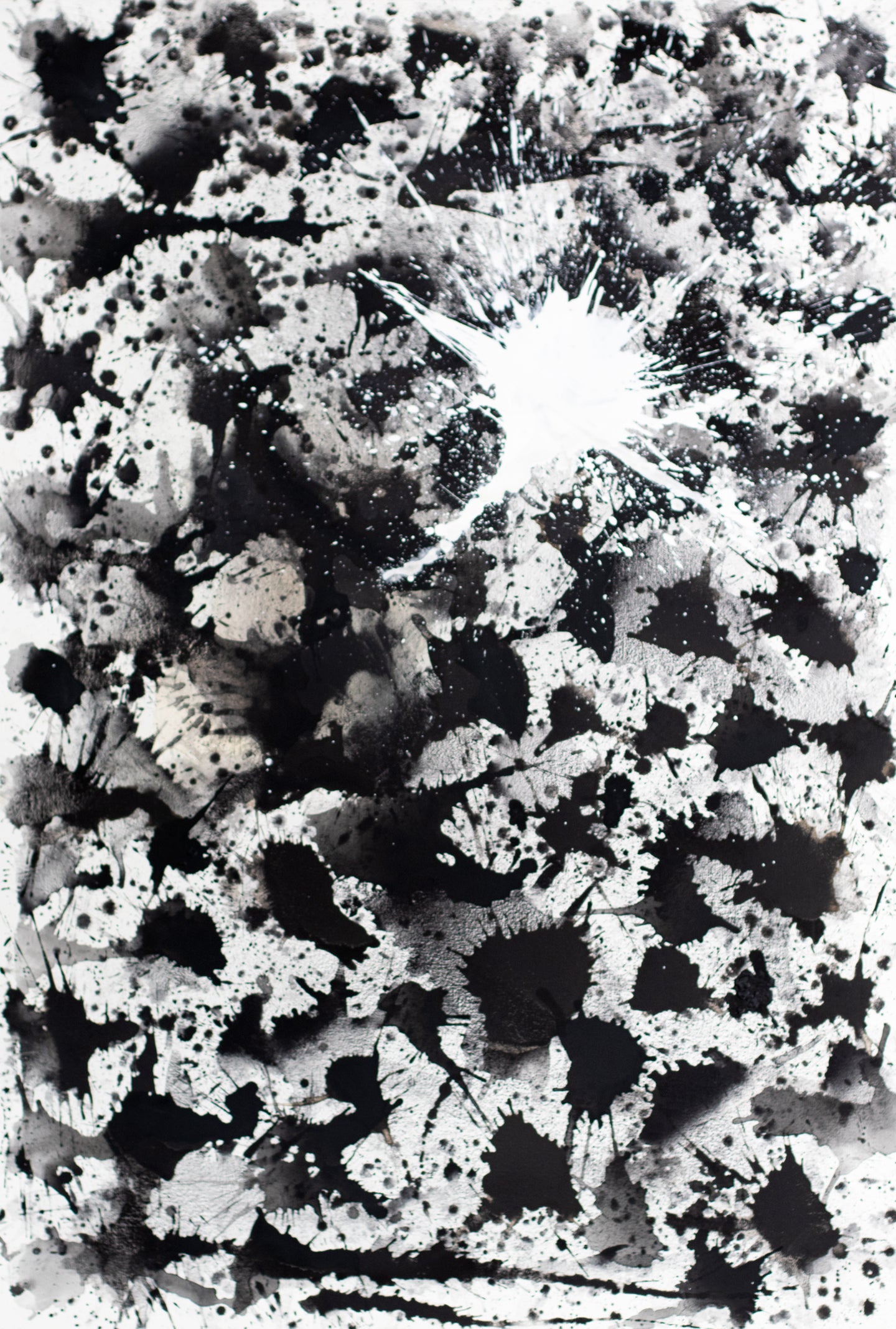 J. Steven Manolis, Black & White (MMLM), 2020, 72 X 48 inches, Acrylic on Canvas, Large Black and White Wall Art