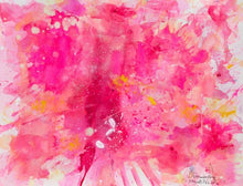 Load image into Gallery viewer, J. Steven Manolis-Flamingo-Key West, 1832-2016-1216.05, watercolor, gouache and acrylic painting on Arches paper, 12 x 16 inches, Pink Abstract Art, Tropical Watercolor paintings for sale at Manolis Projects Art Gallery, Miami, Fl
