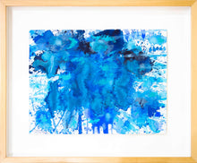 Load image into Gallery viewer, Framed blue abstract expressionism art
