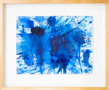 Load image into Gallery viewer, Framed blue abstract expressionism art
