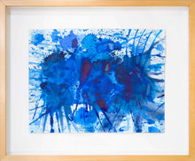 Load image into Gallery viewer, Blue Abstract Watercolor, Framed abstract expressionism art
