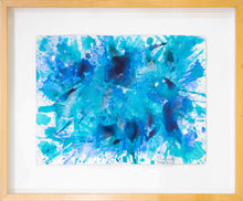Load image into Gallery viewer, Framed Blue abstract expressionism art
