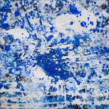 Load image into Gallery viewer, J. Steven Manolis, Splash 10.10.01, Acrylic and Latex Enamel on canvas, 10 x 10 inches, Splash Art, Blue Abstract art for sale
