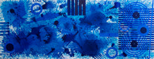 Load image into Gallery viewer, J. Steven Manolis, Splash, 2020, 60 x 156 inches, Acrylic painting on canvas, Extra large Wall Art, Blue Abstract Art for sale at Manolis Projects Art Gallery, Miami, Fl
