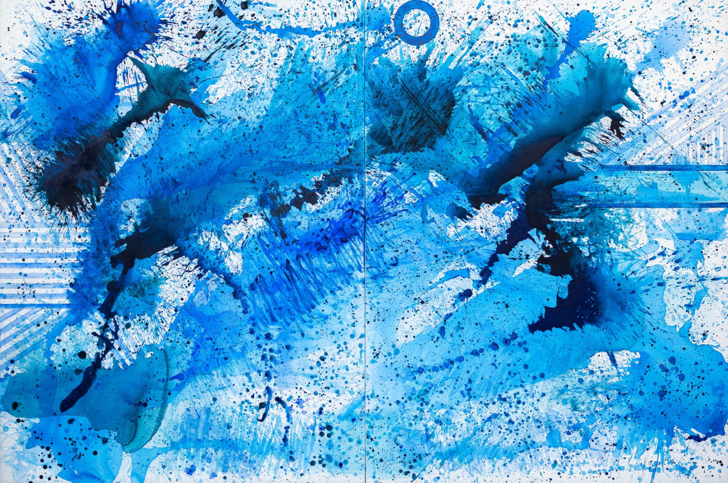 J. Steven Manolis, Splash, 2020, Acrylic on canvas, 96 x 144 inches, $175,000, extra large blue abstract art