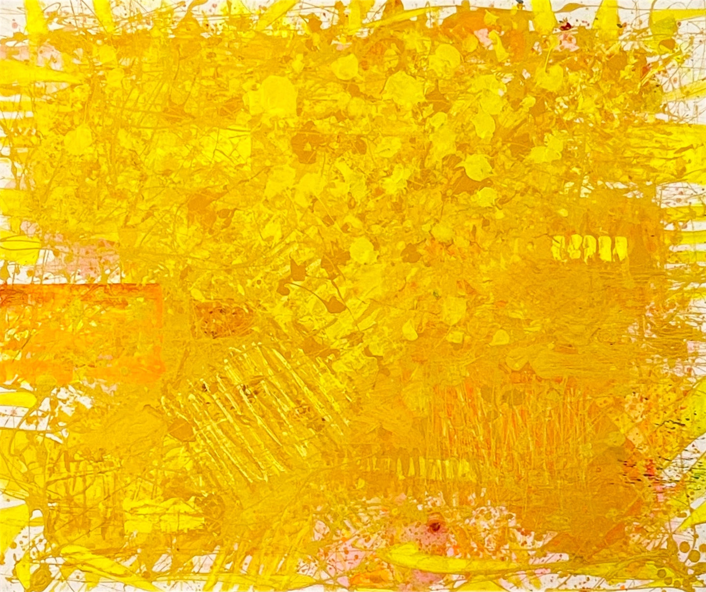 J. Steven Manolis, Sunshine, 2021, Acrylic on canvas, 60 x 72 inches, yellow abstract art