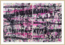 Load image into Gallery viewer, J. Steven Manolis-Flamingo 2014.02, Framed, watercolor painting on paper, 60 x 88 inches (2 panels 60 x 44 inches each), Pink Abstract Art, Large Framed Wall art for sale at Manolis Projects Art Gallery, Miami, Fl
