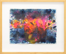 Load image into Gallery viewer, J. Steven Manolis, Key West-Splash (Sunset) 12.16.05, Framed, 2016, Watercolor painting on Arches paper, 12 x 16 inches, Tropical Watercolor paintings, Abstract expressionism art for sale at Manolis Projects Art Gallery, Miami, Fl
