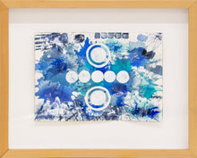 Load image into Gallery viewer, J. Steven Manolis, Key West (Social Consciousness) 07.10.05, Framed, 2016, Watercolor painting on paper, 7 x 10 inches, Blue Abstract Art, framed abstract Art for sale at Manolis Projects Art Gallery, Miami, Fl
