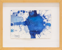 Load image into Gallery viewer, J. Steven Manolis, Splash (Key West) 07.10.01, Framed, 2016, Watercolor painting paper, 7 x 10 inches, Blue Abstract Art, Framed Abstract Art for sale at Manolis Projects Art Gallery, Miami, Fl
