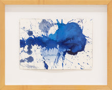 Load image into Gallery viewer, J. Steven Manolis, Splash (Key West) 07.10.02, Framed, 2016, watercolor painting on paper, 7 x 10 inches, Blue Abstract Art, Framed Abstract Art for sale at Manolis Projects Art Gallery, Miami, Fl
