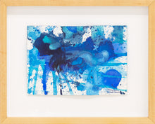 Load image into Gallery viewer, J. Steven Manolis, Splash (Key West) 07.10.06, Framed, Watercolor painting Arches paper, 2016, 7 x 10 inches, Blue Abstract Art, Framed Abstract Art for sale at Manolis Projects Art Gallery, Miami, Fl
