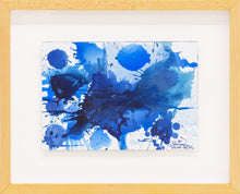 Load image into Gallery viewer, J. Steven Manolis, Splash (Key West) 07.10.09, Framed, 2016, Watercolor painting on Arches paper, 7 x 10 inches, Blue Abstract Art, Framed Abstract Art for sale at Manolis Projects Art Gallery, Miami, Fl
