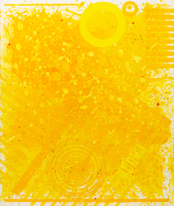 J. Steven Manolis, Sunshine (72.60.01), #1 sunshine series, 2020, Acrylic and Latex Enamel on canvas, 72 x 60 inches, Yellow Abstract art, Large Abstract Wall Art for Sale at Manolis Projects Art Gallery, Miami Fl
