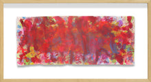 Load image into Gallery viewer, J. Steven Manolis, REDWORLD-Extravaganza, 2015, Acrylic and watercolor on paper, 9.5 x 23.5 inches(with-frame), Framed size 15.625 x 30.25 inches, Red Abstract Art, Abstract expressionism art for sale at Manolis Projects Art Gallery, Miami, Fl
