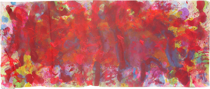 J. Steven Manolis, REDWORLD-Extravaganza, 2015, Acrylic and watercolor on paper, 9.5 x 23.5 inches(with-frame), Red Abstract Art, framed wall art for sale at Manolis Projects Art Gallery, Miami, Fl