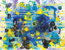 Load image into Gallery viewer, j. Steven Manolis, Water Rhapsody: Sun &amp; Water (RJ&#39;s Southampton Beach), 2008, watercolor painting on paper, Abstract Water Art, Abstract Expressionism art for sale at Manolis Projects Art Gallery, Miami, Fl
