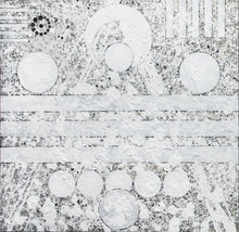 Load image into Gallery viewer, J. Steven Manolis, Black-and-White (Universe) 84.144.02, 2019, Acrylic on canvas, 84 x 144 inches, panel detail image
