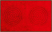 Load image into Gallery viewer, J. Steven Manolis, Redworld-Concentric, 2016, 72 x 120 inches, 72.120.01, Red Abstract Art, Large Framed Wall Art for sale at Manolis Projects Art Gallery, Miami, Fl
